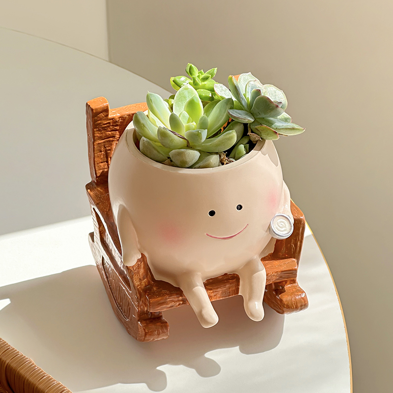 Echeveria Succulent - Maceta de Resina con Forma de